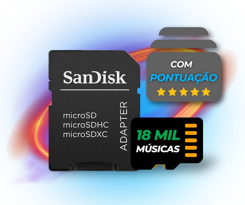 Memory Card 128GB Com 18.000 Músicas Karaoke + Aplicativo de Karaoke Android Com Pontuação