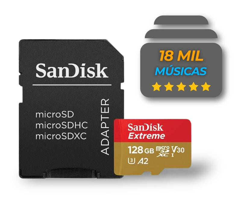 Memory Card 128GB Com 18.000 Músicas Karaoke + Aplicativo de Karaoke Android Com Pontuação